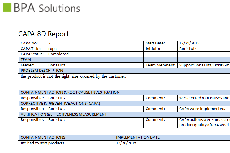 CAPA-8D-Report