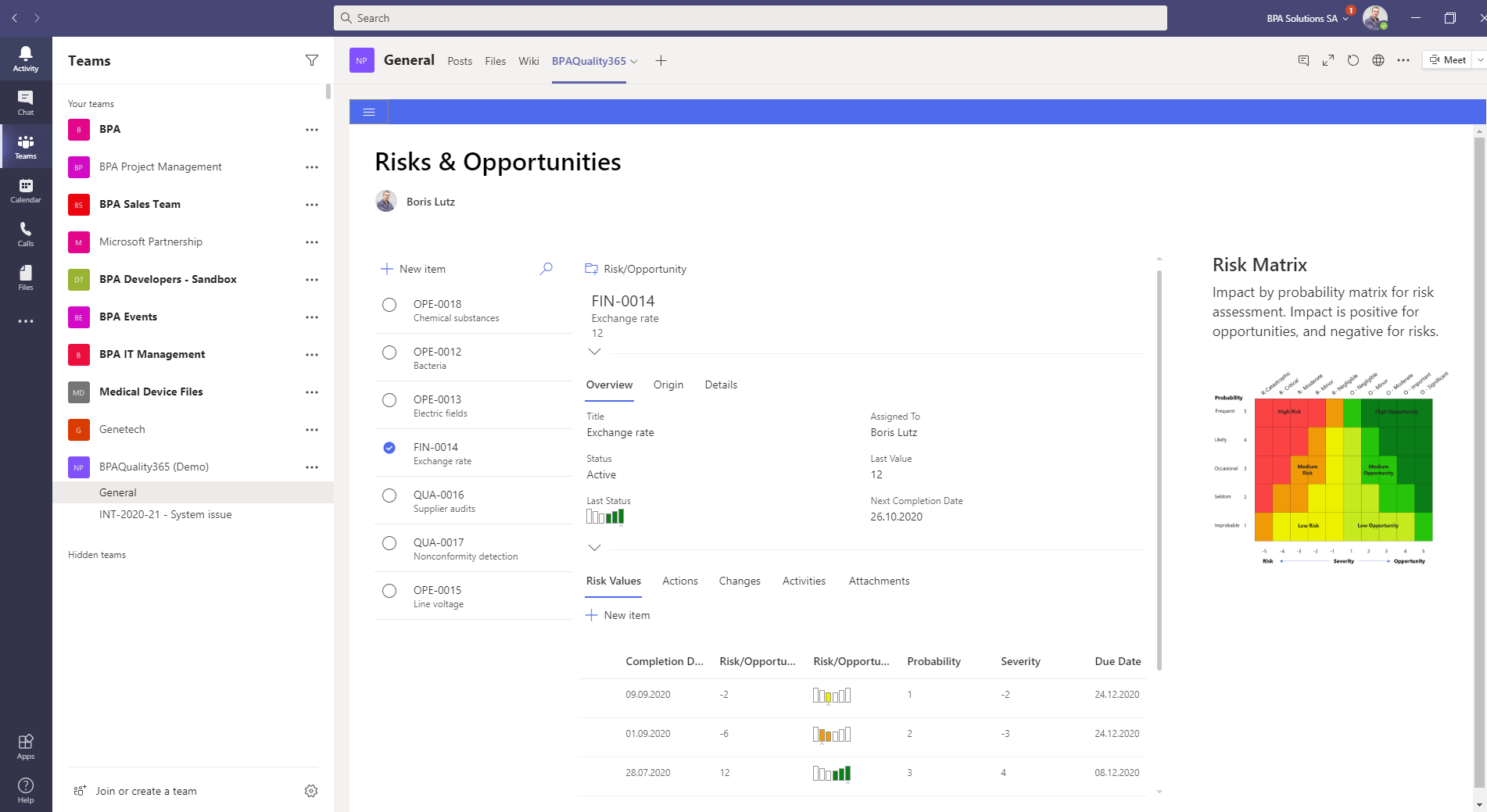 BPA Quality on Microsoft Teams