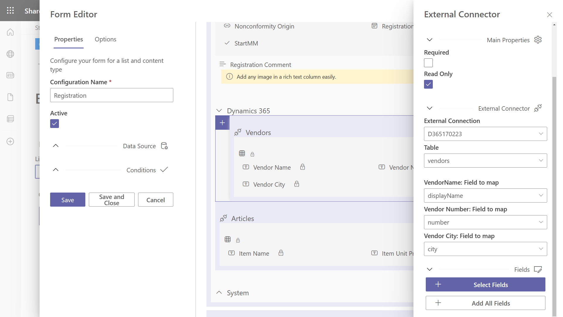 Microsoft Dynamics 365 External Connector