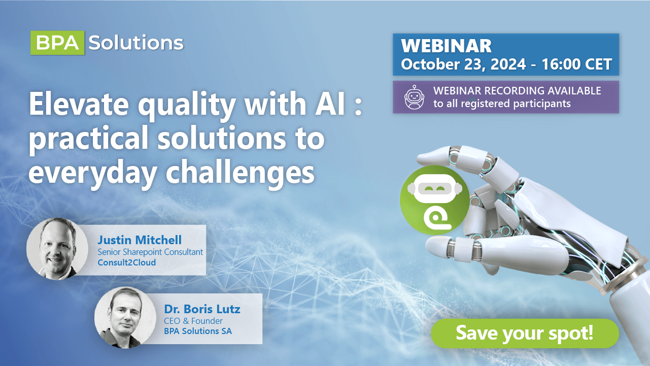 WEBINAR | Elevate quality with AI: practical solutions to everyday challenges